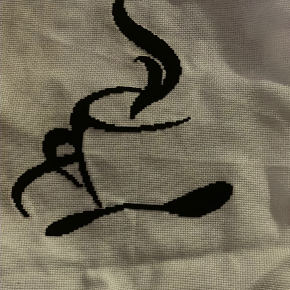 Frameless cross stitching handmade